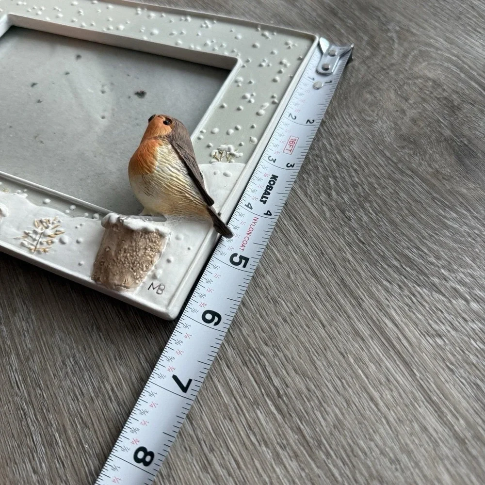 Hallmark Nature's Sketchbook Robin Bird Winter Photo Picture Frame 4x6 Resin Art